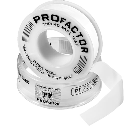 Изображение товара ФУМ лента PROFACTOR PF Professional белая Ф55 мм 12мм х 0,1мм х 12м PF FE 532