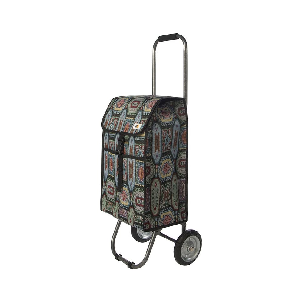 Изображение товара Тележка с сумкой Рыжий кот Орнамент 110653 складная хозяйственная 30 кг