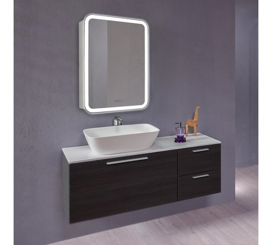 Изображение товара Зеркало-шкаф AZARIO Фиджи 50 500х750 R-78 + часы LED-00002361