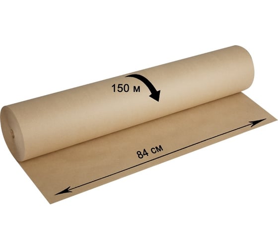 Изображение товара Крафт-бумага для упаковки OfficeSpace в рулоне, 840 мм х 150 м, плотность 78 г/кв.м 318047