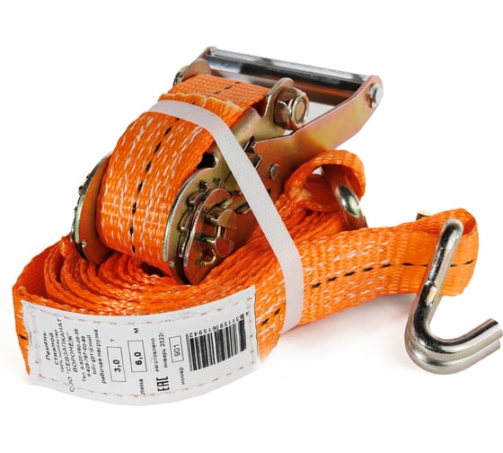 Изображение товара Стяжной ремень для крепления груза СЕВЗАПКАНАТ 3 т/6 м, крюк-крюк, 35 мм 4631159615942