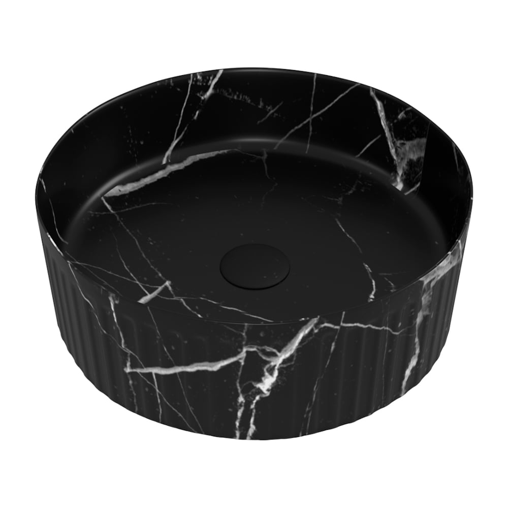 Изображение товара Накладная раковина для ванной Teymi Martta D37 черный мрамор матовая
