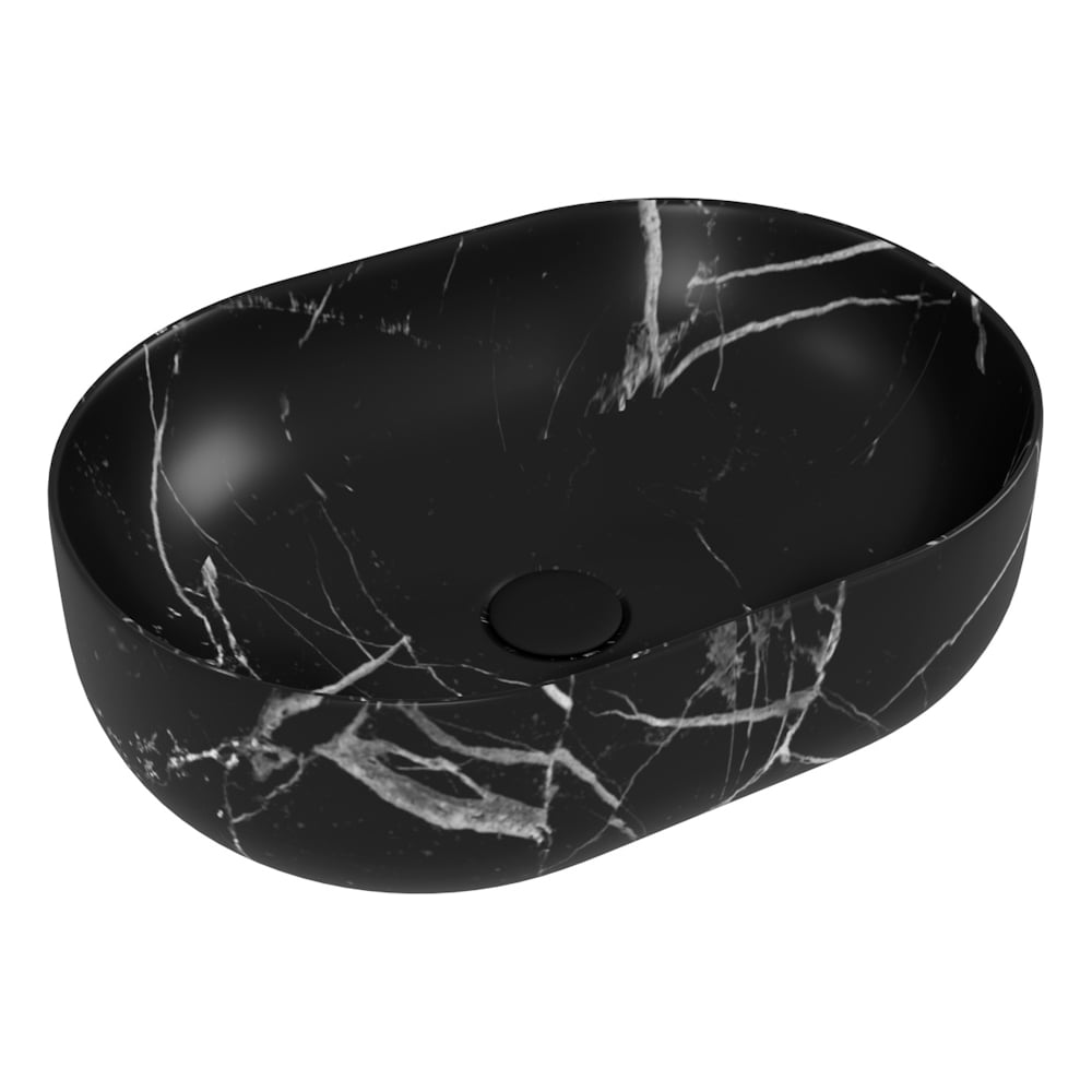 Изображение товара Накладная раковина для ванной Teymi Solli 48 черный матовый санфарфор овальная