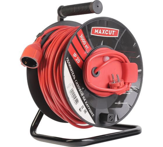 Изображение товара Удлинитель силовой MaxCut на пластиковой катушке ECRO 210-30 ПВС (2х1), 30м, 1 гнездо, ПВС, IP20, 2200Вт 990240001