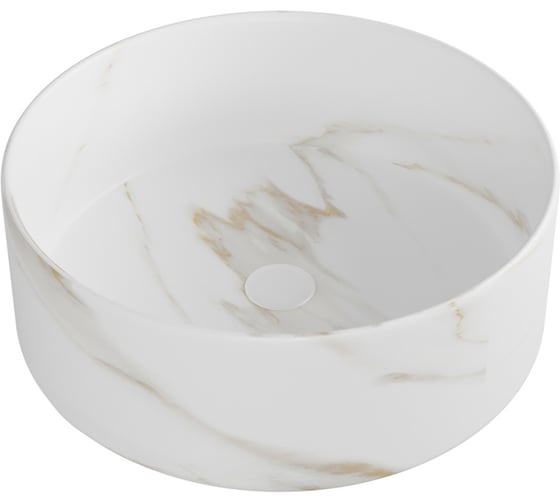 Изображение товара Раковина для ванной круглая накладная Teymi Lina D35 цвет мрамор белый матовый T50182 ЦБ-00272522