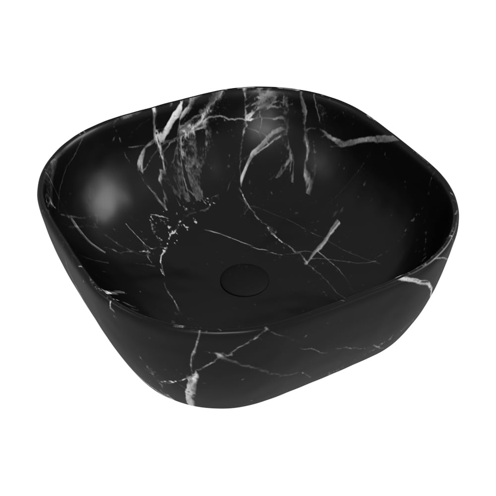 Изображение товара Накладная раковина для ванной Teymi Solli 41 artceramic цвет мрамор черный матовый T50383 ЦБ-00272527