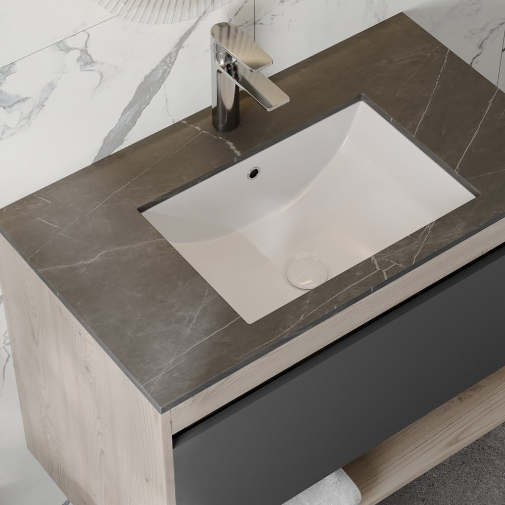 Изображение товара Мебельная раковина для ванной Teymi Ritta V 48 белая врезная с отверстием для перелива