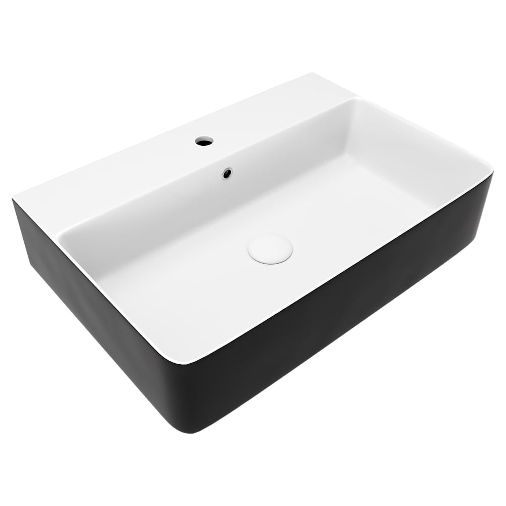 Изображение товара Накладная раковина для ванной Teymi Helmi 60 Duo черно-белый глянец T50272 ЦБ-00271357