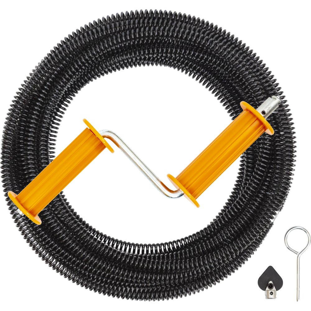 Изображение товара Набор для прочистки канализации КРОКОЧИСТ 15м диаметр 16мм прочный металлокаркас