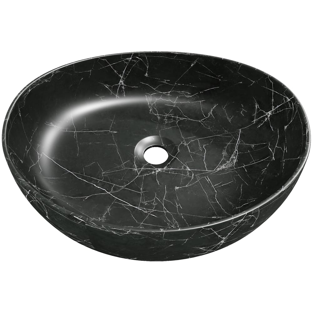 Изображение товара Накладная раковина для ванной Teymi Valma 50 черный мрамор овальная современная