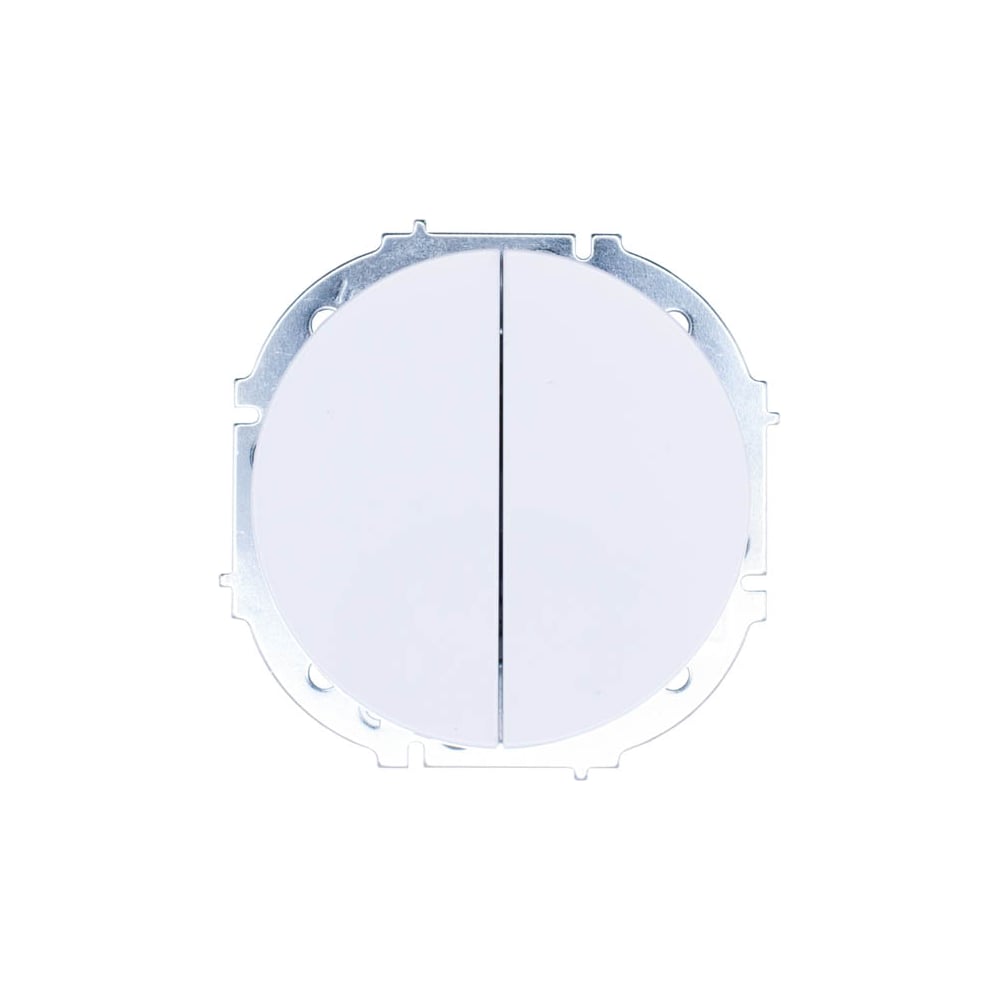 Изображение товара Выключатель двойной Lezard OSEN белый для освещения механизм встраиваемый 2 клавиши