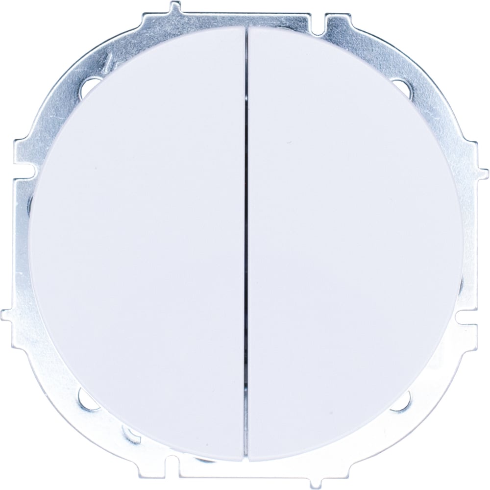 Изображение товара Выключатель двойной Lezard OSEN белый для освещения механизм встраиваемый 2 клавиши