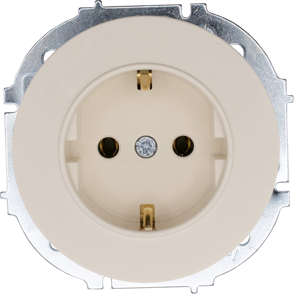 Изображение товара Розетка Lezard OSEN с заземлением слоновая кость встроенная