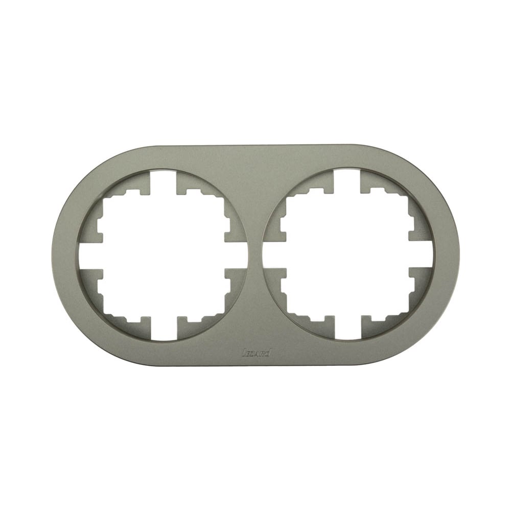 Изображение товара Рамка 2-ая Lezard OSEN без вставки титан 2 поста IP20 упаковка 10 шт