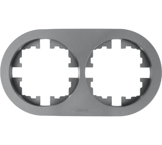 Изображение товара Рамка 2-ая Lezard OSEN без вставки, серый матовый круглая, упаковка 10 шт 744-7400-147