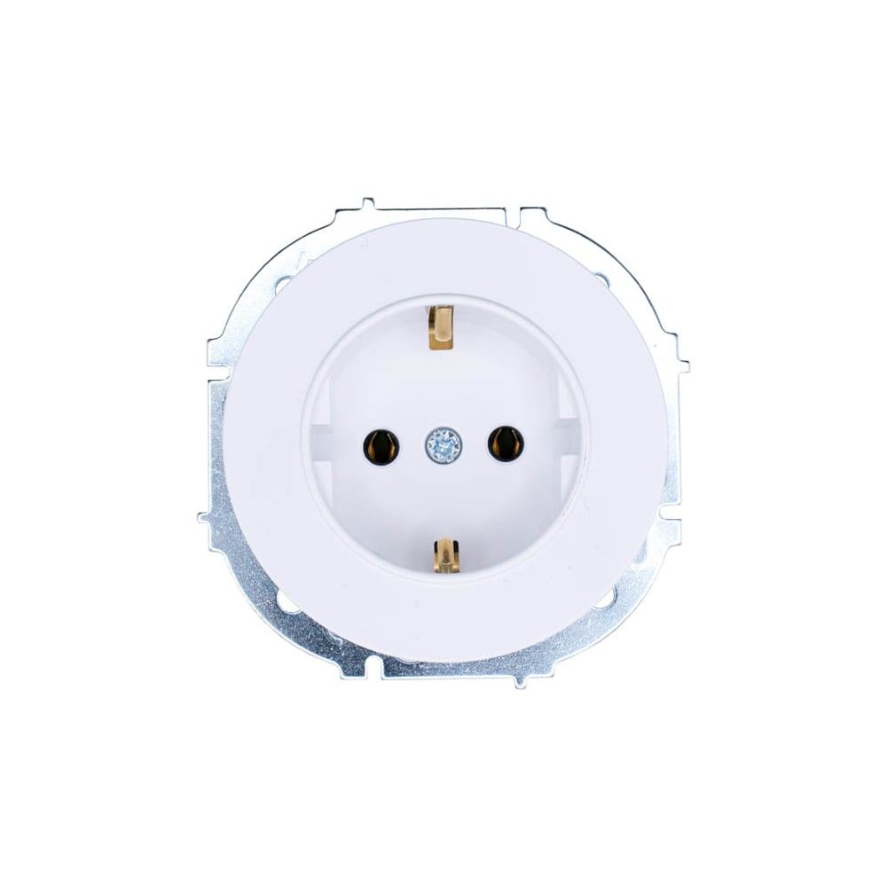 Изображение товара Розетка Lezard OSEN с заземлением, белая, встраиваемая, упаковка 10 шт