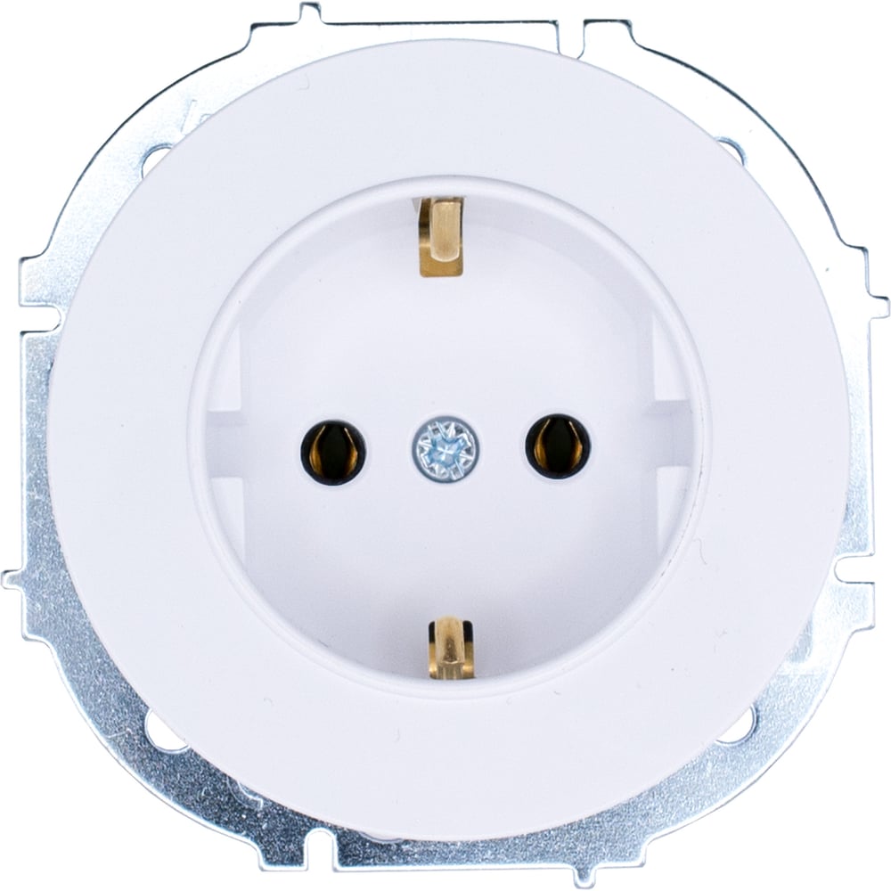 Изображение товара Розетка Lezard OSEN с заземлением, белая, встраиваемая, упаковка 10 шт