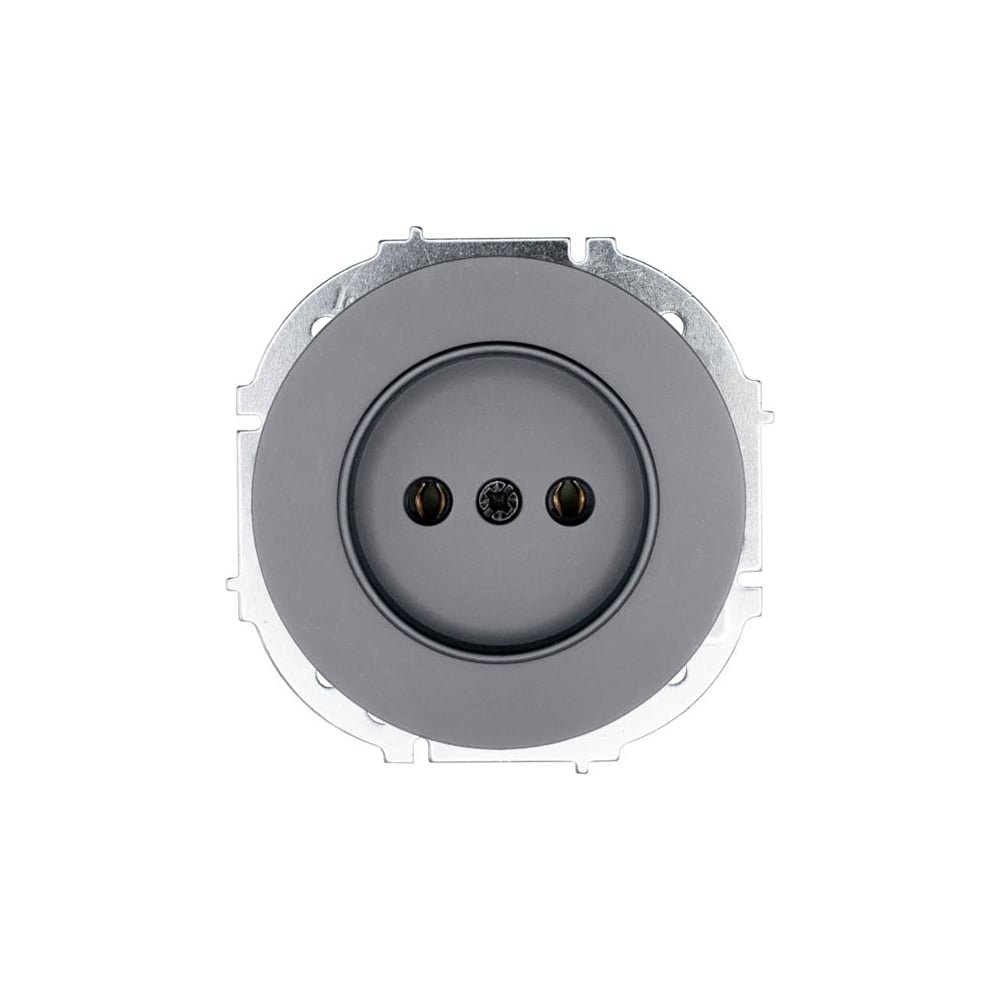 Изображение товара Розетка Lezard OSEN без заземления, 1 гнездо, серый, IP20, упаковка 10 шт