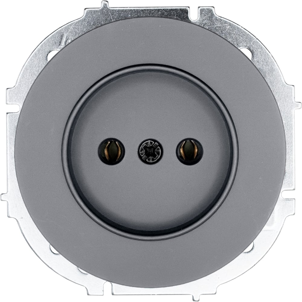 Изображение товара Розетка Lezard OSEN без заземления, 1 гнездо, серый, IP20, упаковка 10 шт