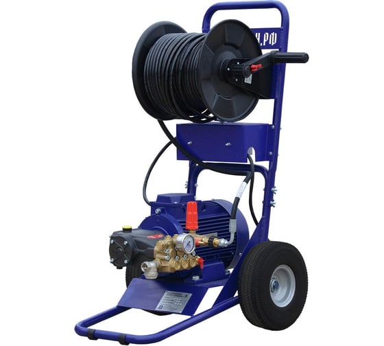 Изображение товара Каналопромывочный аппарат Посейдон, 200 бар, 15 л/мин, насос (Италия) Посейдон E5-200-15-ITL-Reel