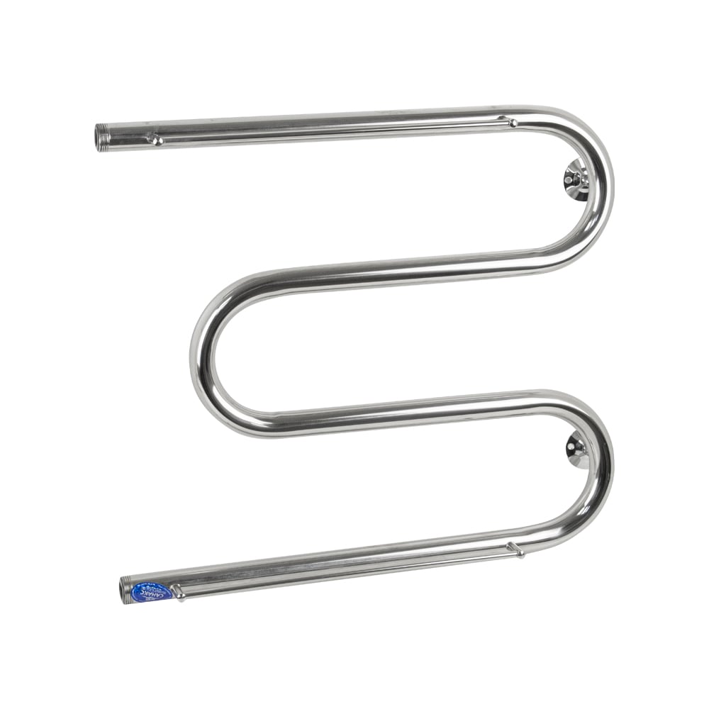 Изображение товара Полотенцесушитель М-образный с ПОЛКОЙ Санакс 500х600 мм, труба - 1 x 2 мм, нержавеющая сталь, полированная мп5060