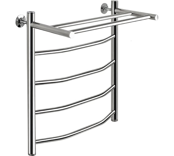 Изображение товара Полотенцесушитель ВИКТОРИЯ -ТРАПЕЦИЯ с ПОЛКОЙ Санакс 500х600 мм, труба - 1 x 2 мм, нержавеющая сталь, полированная викп5060