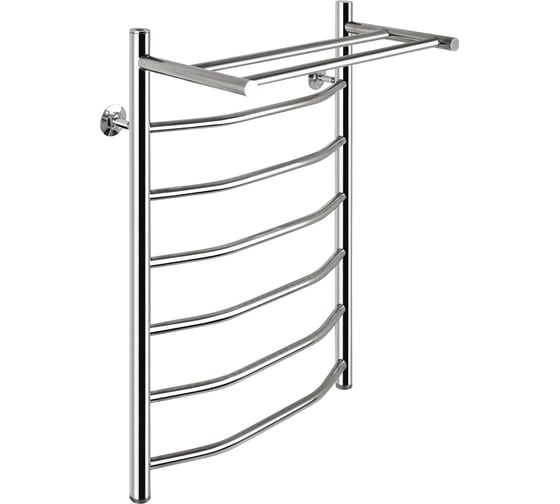 Изображение товара Полотенцесушитель Санакс ВИКТОРИЯ - ТРАПЕЦИЯ, с ПОЛКОЙ, 500х800 мм, труба - 1 x 2 мм, нержавеющая сталь, полированная викп5080