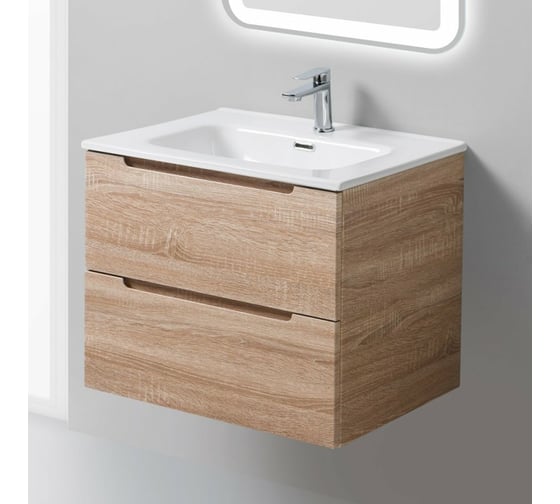 Изображение товара Подвесная база под раковину BelBagno ETNA-600-2C-SO-WO-P Rovere Bianco