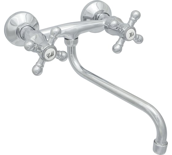 Изображение товара Смеситель настенный ЦС СМ 294 К ЭКО М Крест, круглый излив, D18, L-220 мм ЭМ910305