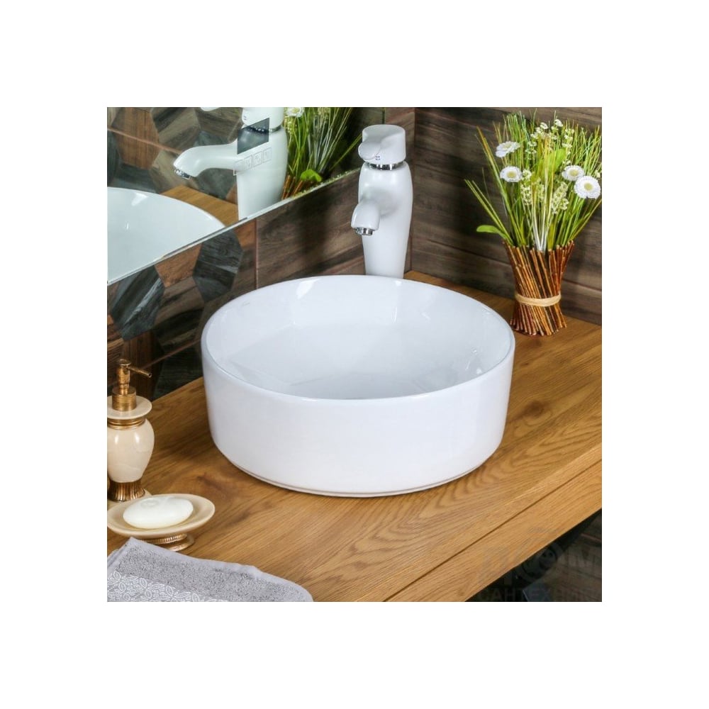 Изображение товара Раковина MELANA MLN-320340 320340-805 из керамики, современный дизайн, белая