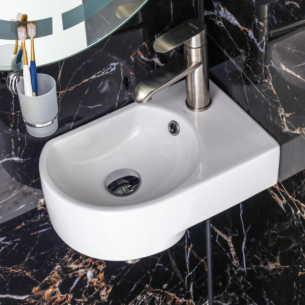 Изображение товара Раковина MELANA MLN-320347L белая керамическая асимметричная современная