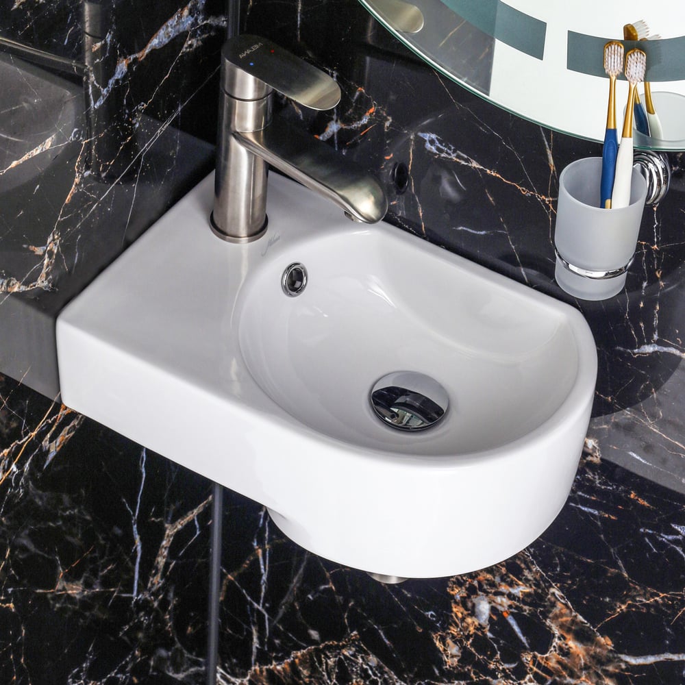 Изображение товара Современная керамическая раковина MELANA MLN-320347R, белая, подвесная