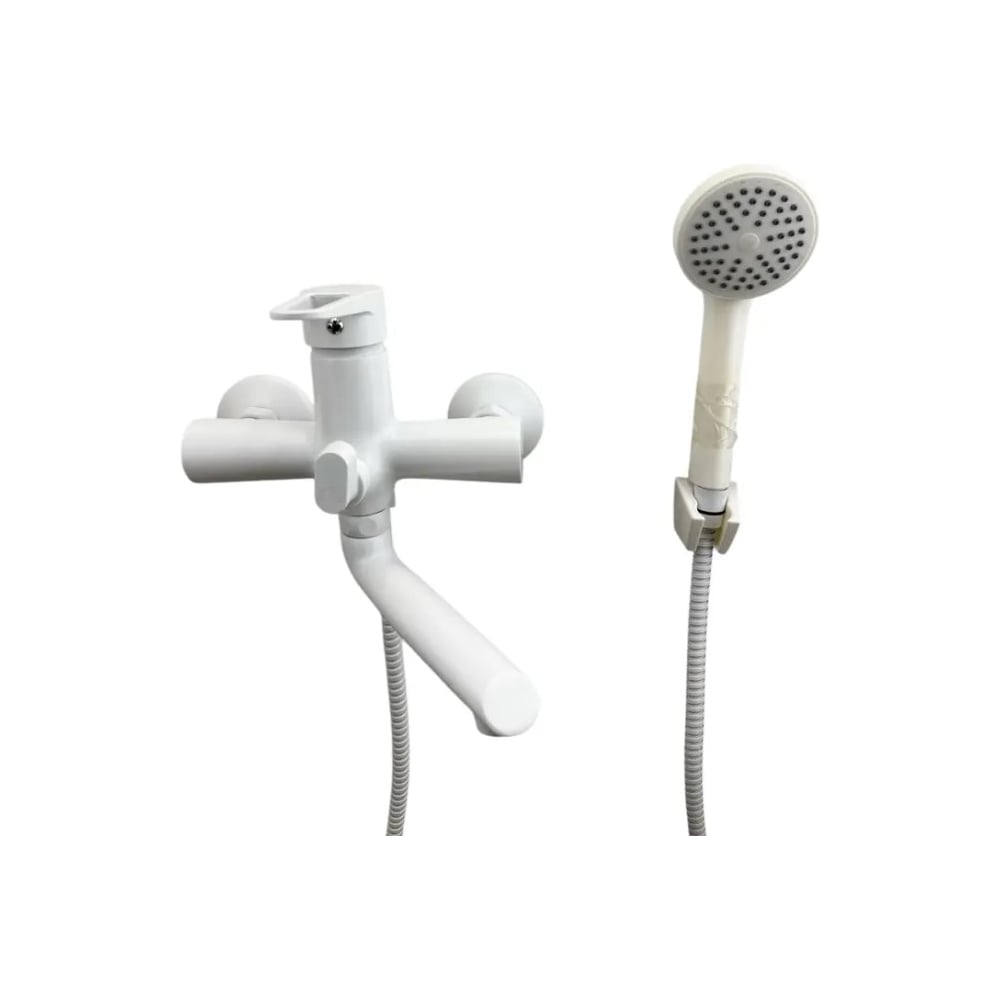 Изображение товара Смеситель для ванны ALOUTE однорычажный с коротким изливом 17 см белый