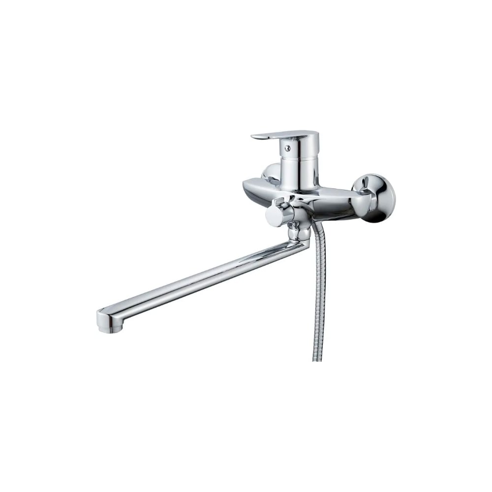 Изображение товара Смеситель для ванны ALOUTE с длинным изливом 35 см, однорычажный, переключатель на корпусе, цвет хром A0863