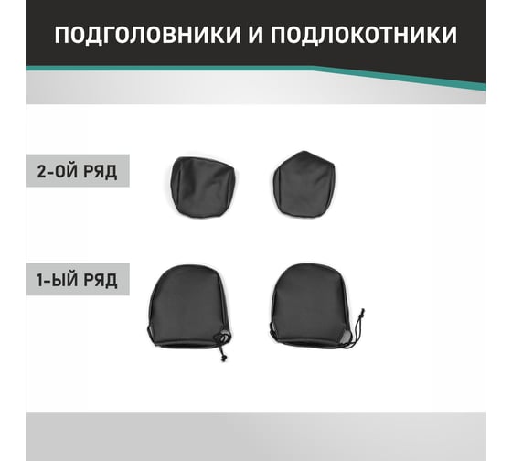 Изображение товара Чехлы на сиденья Lada Niva 4x4 (2121), 2019-2021 Defly 3 двери, экокожа черная V024-2K