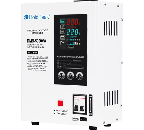 Изображение товара Однофазный стабилизатор напряжения HoldPeak DMB-5000VA