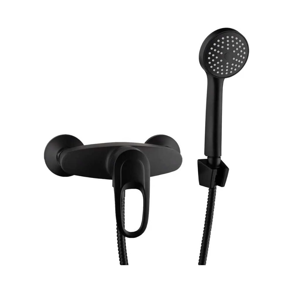 Изображение товара Смеситель для душевой кабины ALOUTE черный матовый однорычажный настенный