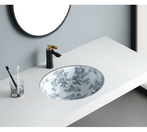 Изображение товара Раковина встраиваемая под столешницу BRONZE DE LUXE Brousse белая, 500х400х200 мм 1751