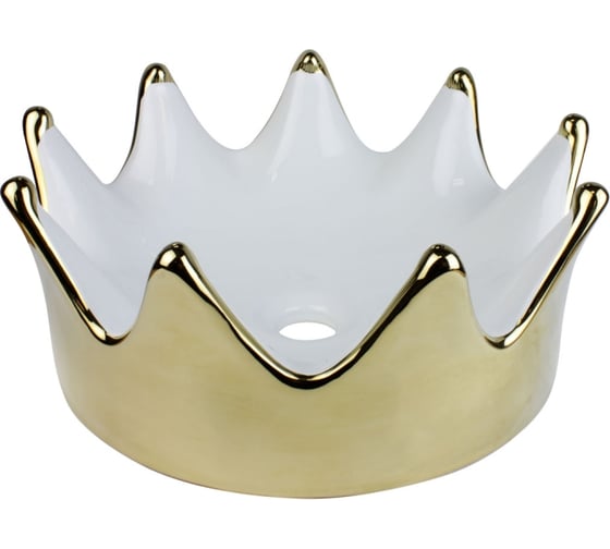 Изображение товара Раковина-чаша BRONZE DE LUXE Queen 400х400х165 мм, золотая (белая внутри) 4042WG