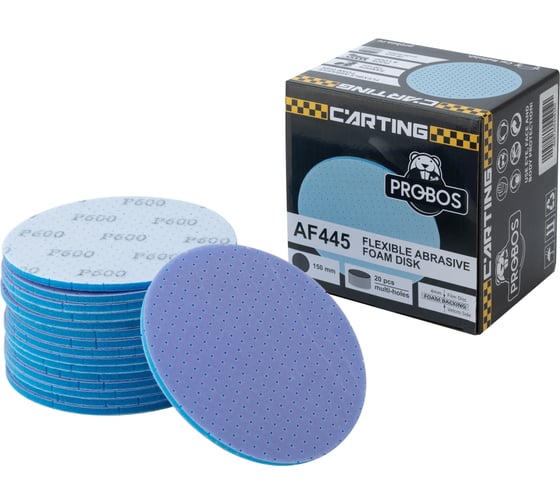 Изображение товара Круг абразивный гибкий на мягкой вспененной оcнове PROBOS AF445 Hookit 150 мм, P600 44533539-20