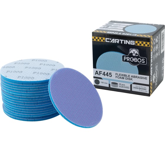 Изображение товара Круг абразивный гибкий на мягкой вспененной оcнове PROBOS AF445 Hookit 150 мм, P1000 44533541-20