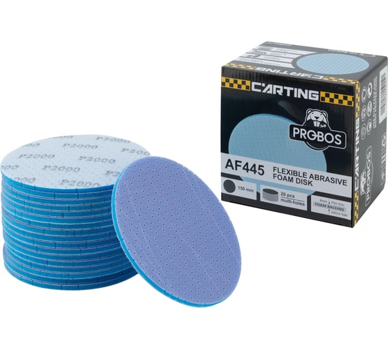 Изображение товара Круг абразивный гибкий на мягкой вспененной оcнове PROBOS AF445 Hookit 150 мм, P2000 44533544-20