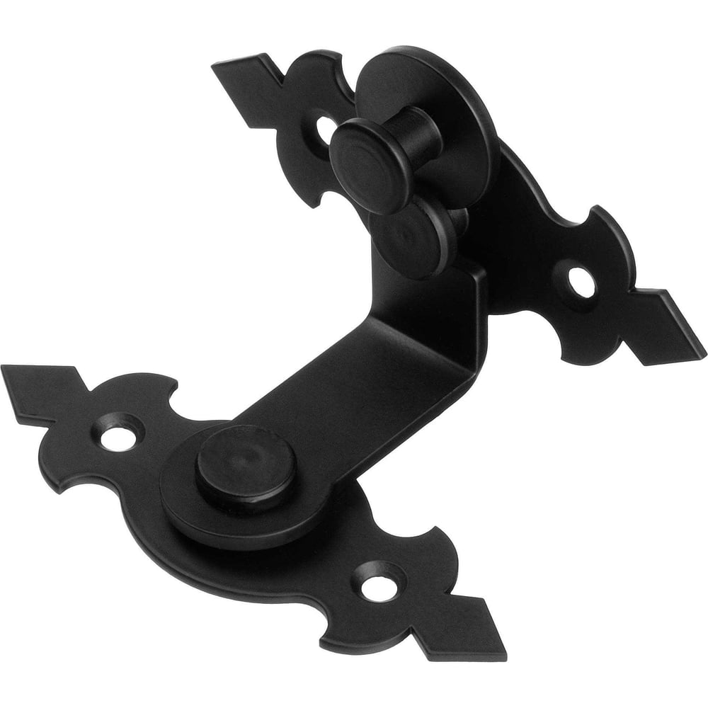 Изображение товара Щеколда дверная DOMART Готика (60/60) угловая, правая черный 4660046023799