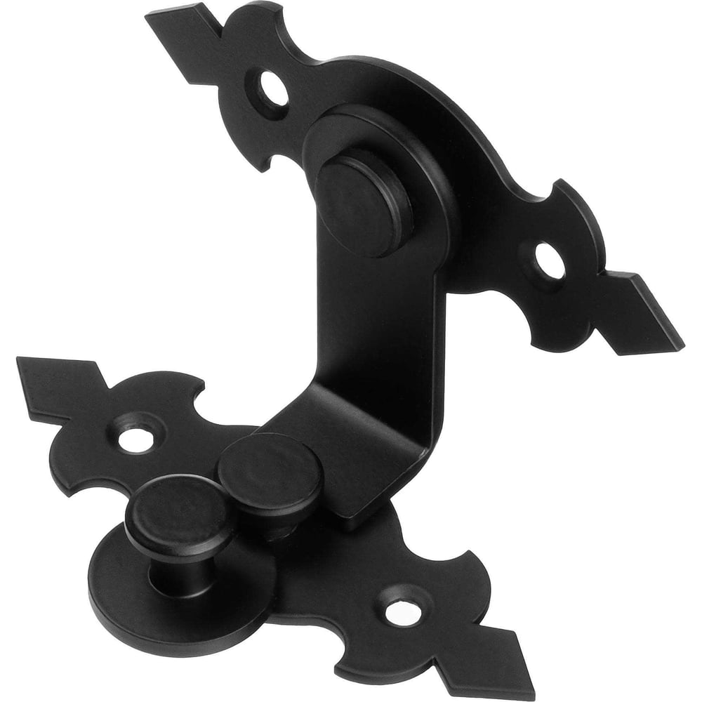 Изображение товара Щеколда дверная DOMART Готика 60/60 угловая левая черная для ворот и калиток