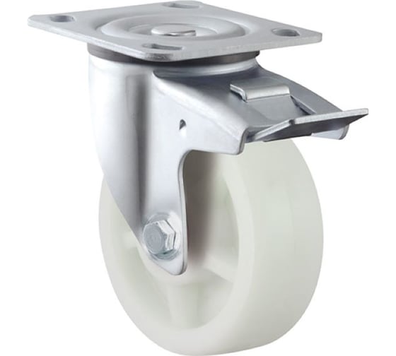 Изображение товара Колесная опора Inford поворотная с тормозом и панелью усиленная полиамидная E31 NNBL 100 SB3