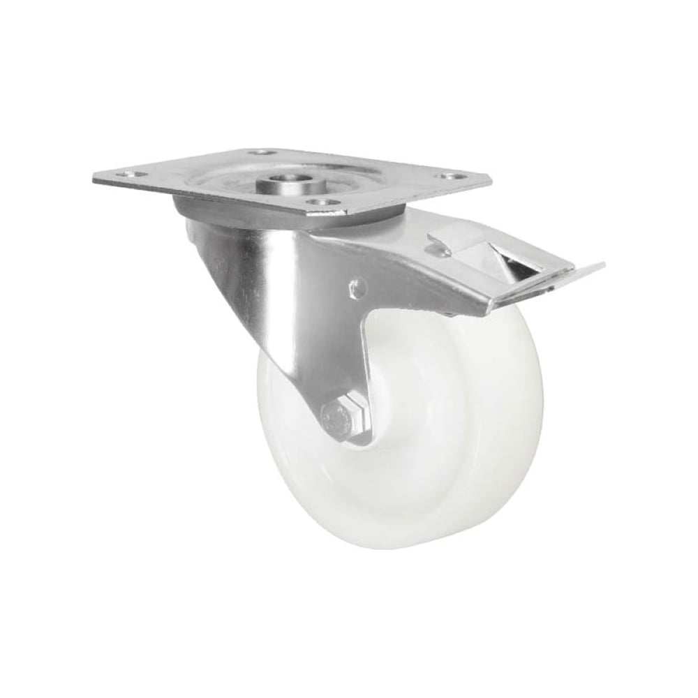 Изображение товара Поворотная колесная опора Inford с тормозом 200 мм нержавеющая для промышленности