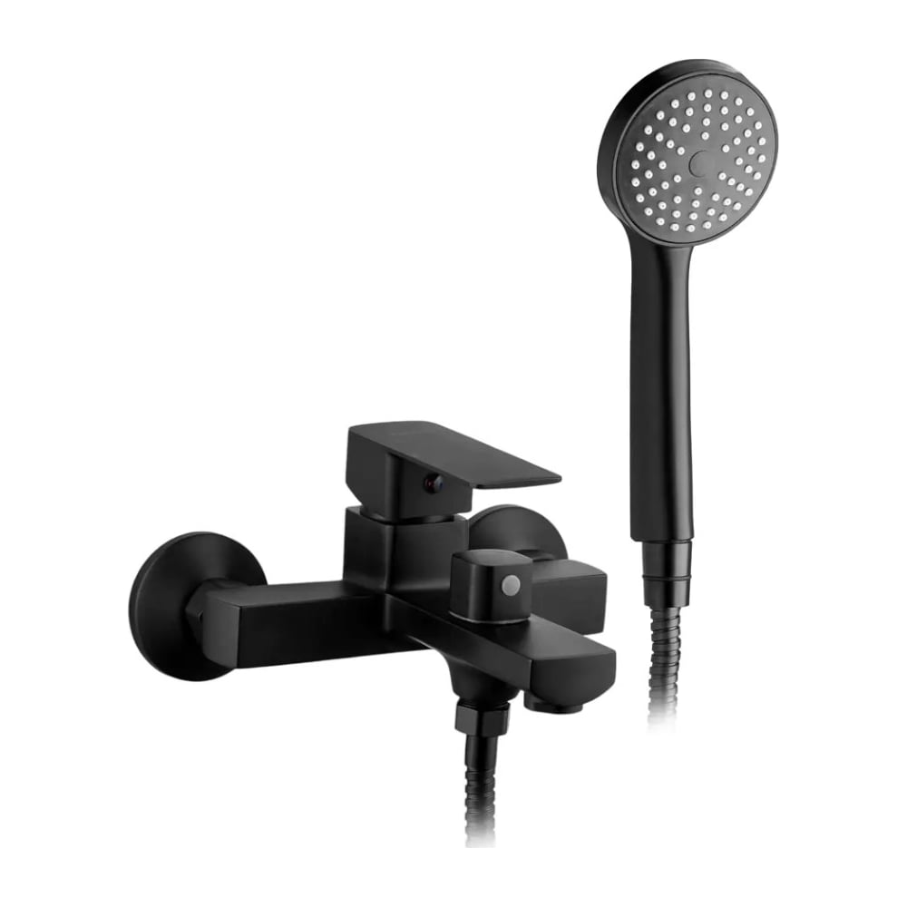 Изображение товара Смеситель для ванны и душа однорычажный ALOUTE излив монолитный 120 мм, черный матовый A1002H