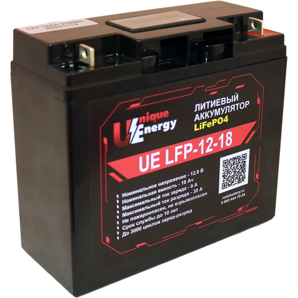 Изображение товара Аккумулятор Unique Energy LFP-12-18 12.8 В 18 А*ч LiFePO4