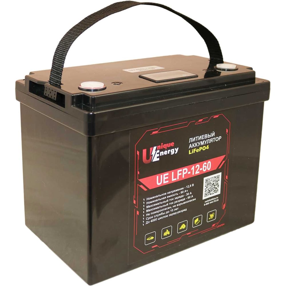 Изображение товара Аккумулятор Unique Energy LFP-12-60 12.8В 60Ач LiFePO4 надежный источник энергии