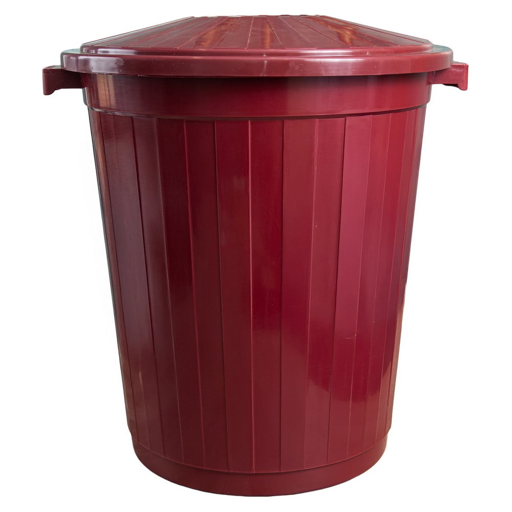 Изображение товара Бак круглый ALMIN 65л, h630мм, d490мм, бордовый, пластик, с крышкой УИ-42350